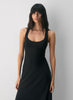 Drapey satin bustier maxi dress with low back