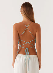 Kamilla Sequin Cami Top - Blue