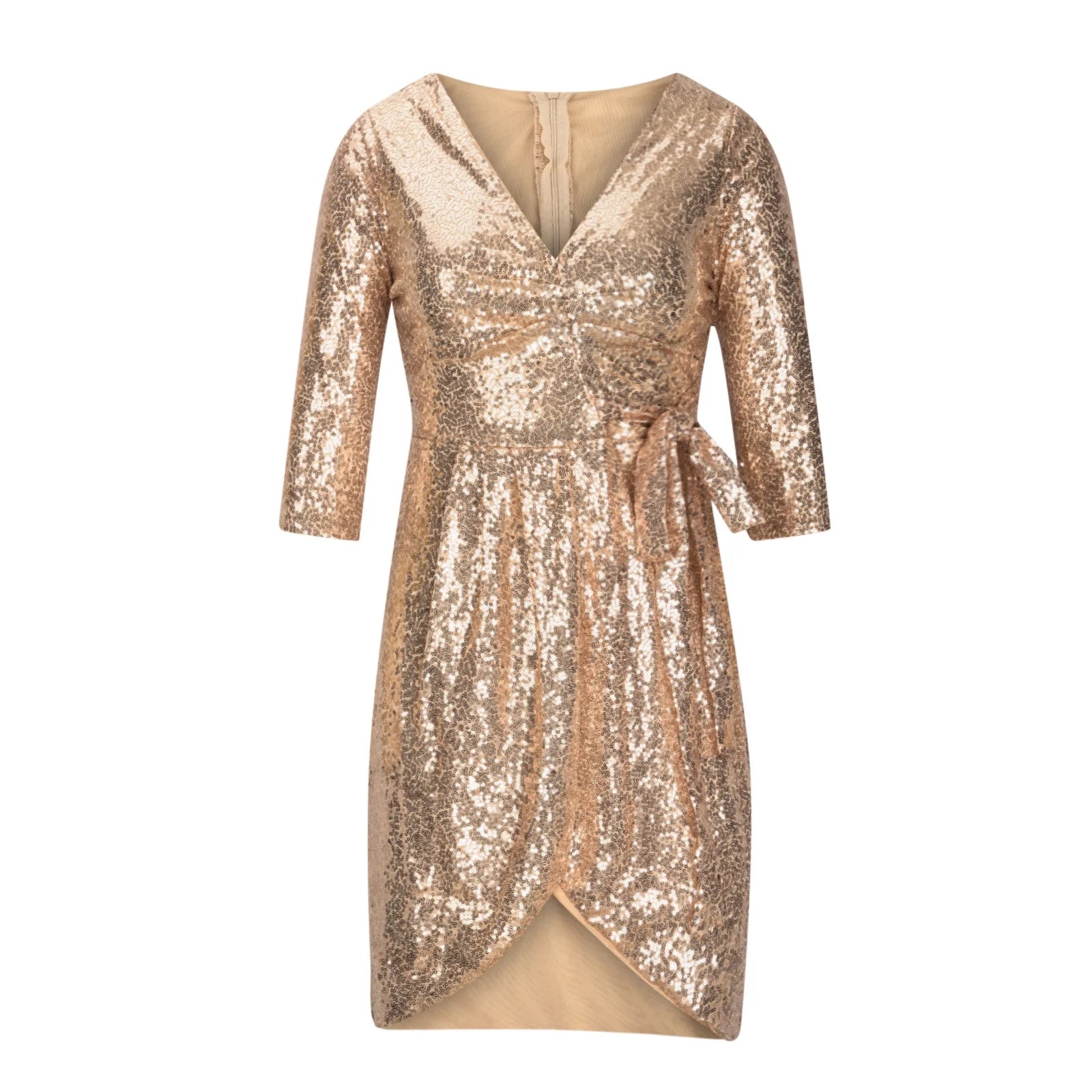 Sequin Dress Solid Color V Neck Sparkly Glitter Spaghetti Strap Sleeveless Short Party Night Out Club Fashion Dres