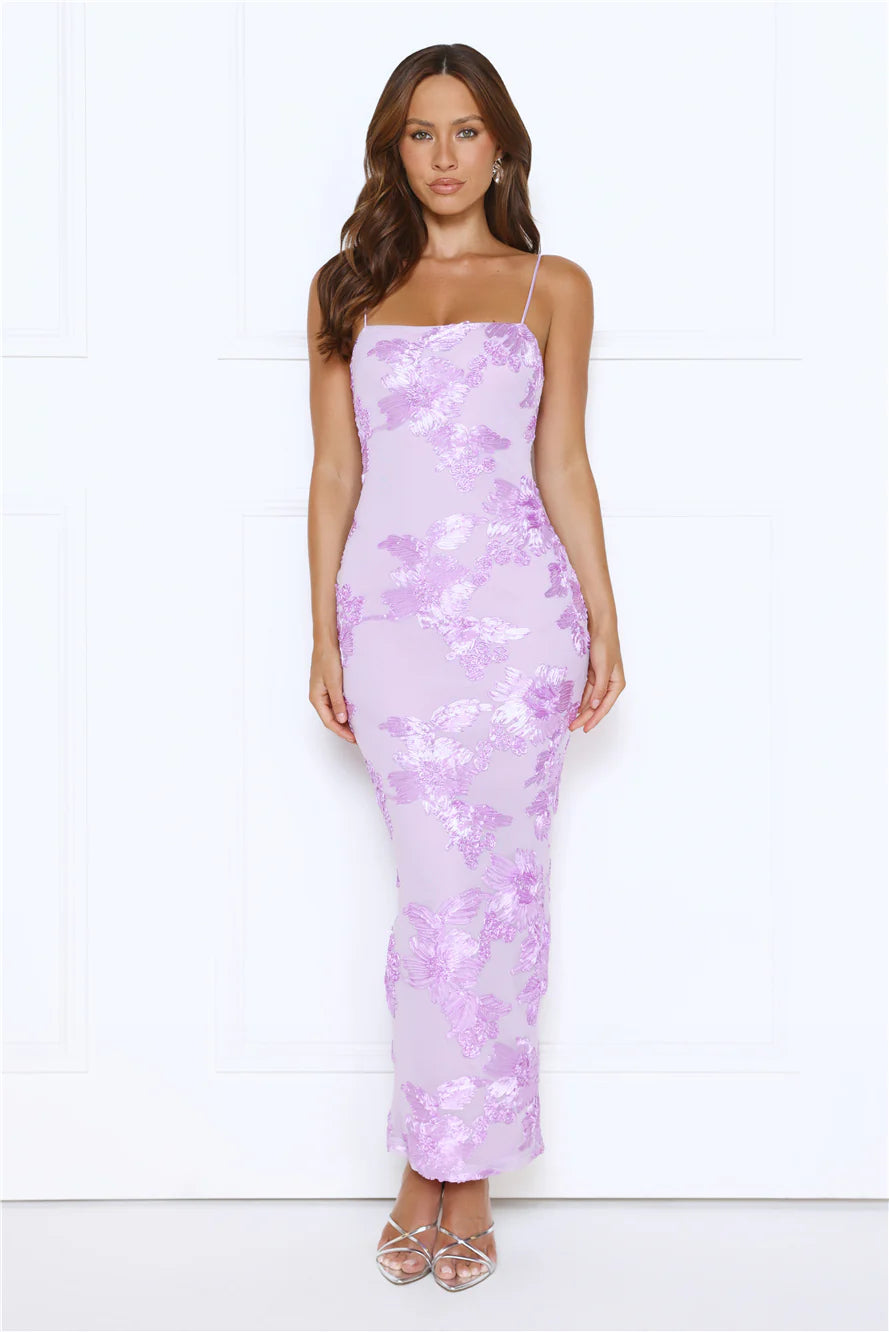 Estelle Mesh Maxi Dress Lilac