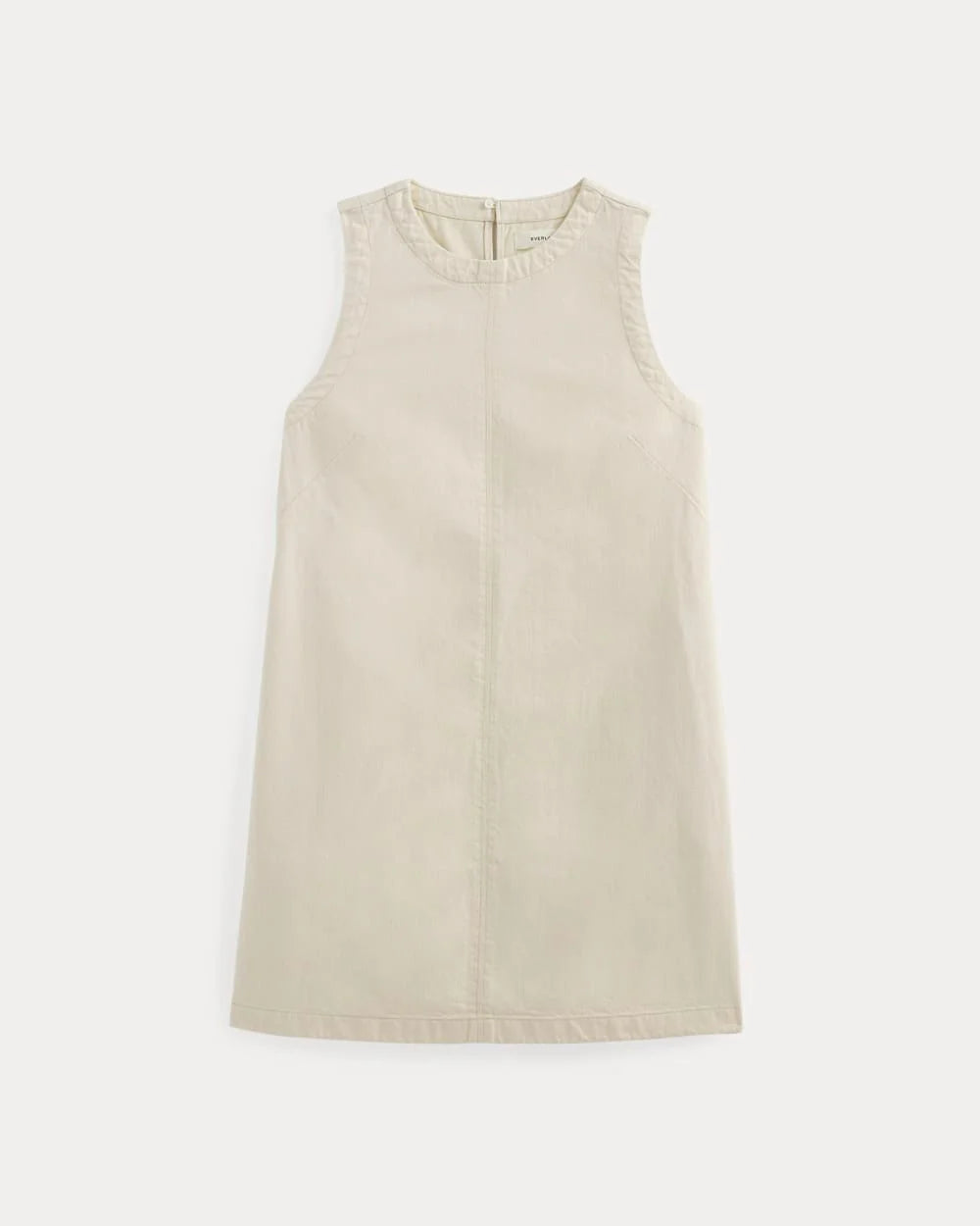 The Denim Shift Dress | Ecru