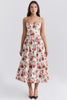 italian rose print cotton corset sundress