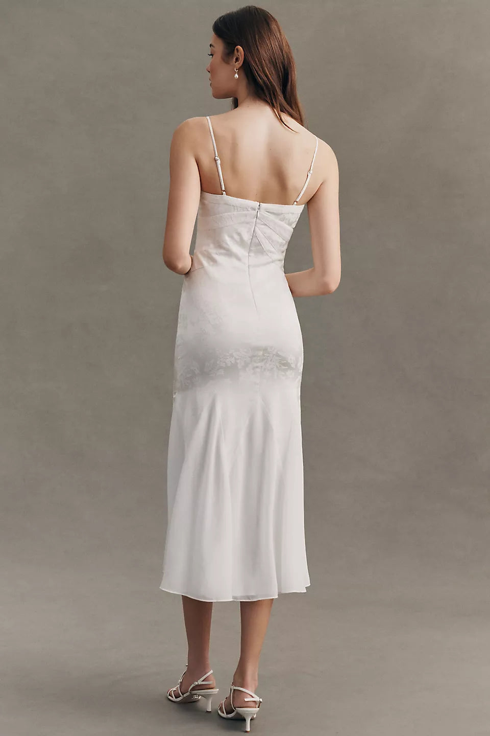 BHLDN Mixed Jacquard Maxi Slip Dress
