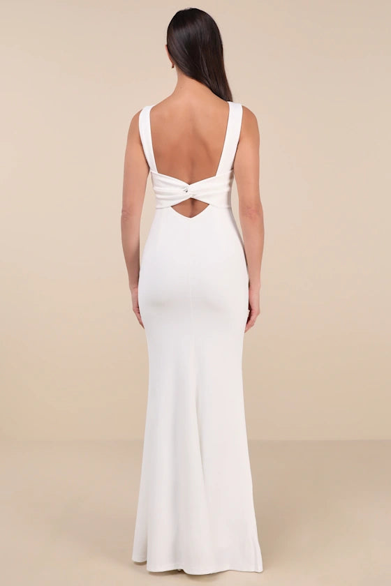 Love In Your Eyes Black Knotted Mermaid Maxi Dress