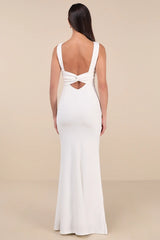 Love In Your Eyes Black Knotted Mermaid Maxi Dress