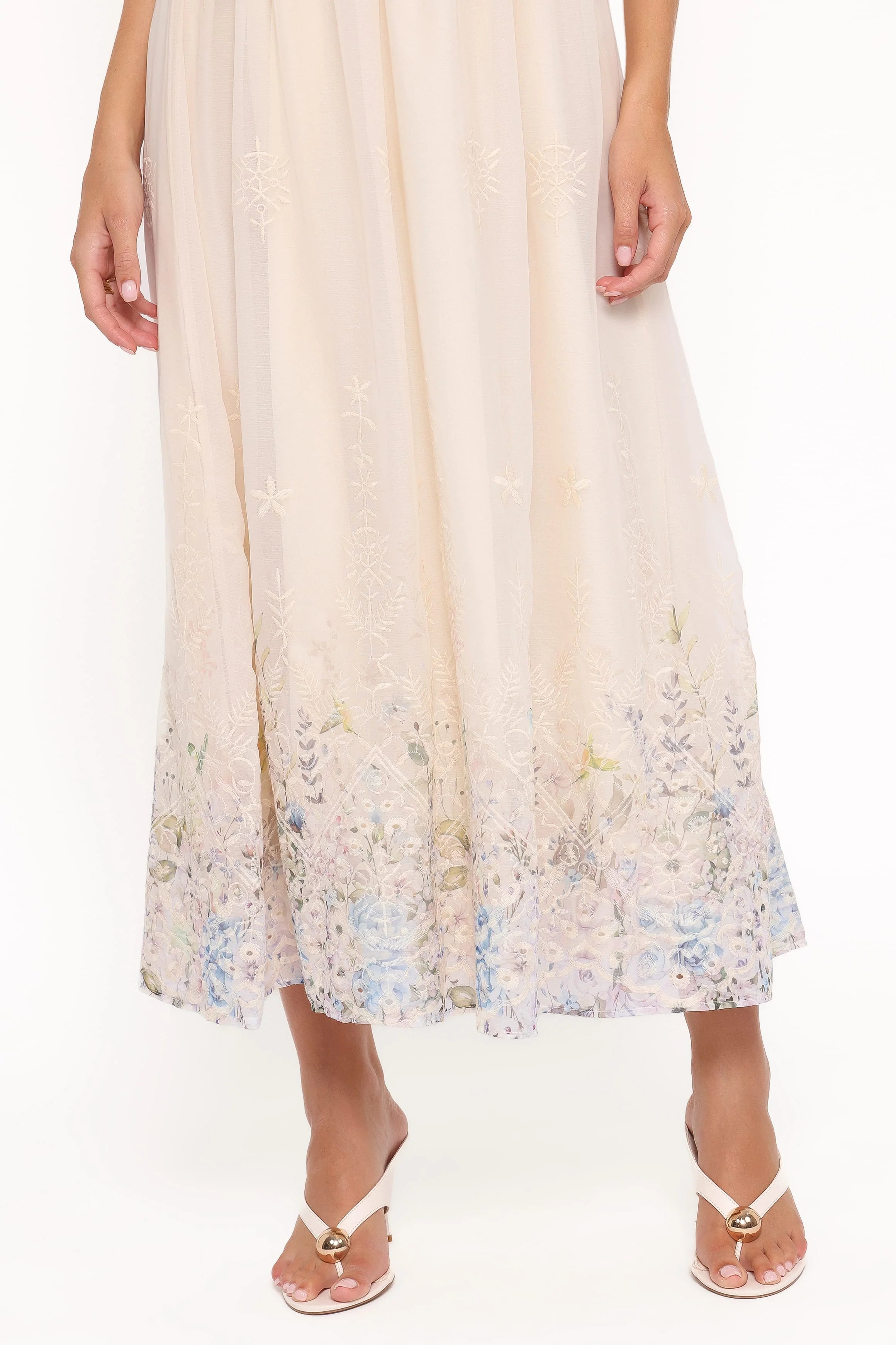 Kayt Strapless Dress - Embroidered Floral