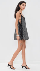 Lucilla Eyelet Trimmed Open Back Mini Dress