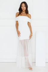 Moonbeam Reverie Off Shoulder Maxi Dress White