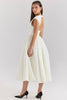 ivory moire satin midi dress
