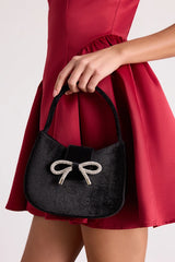 Bowden Black Velvet Mini Handbag