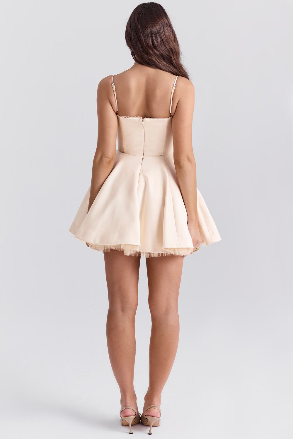 vintage cream tulle mini dress
