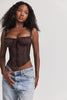 rich brown lace back corset