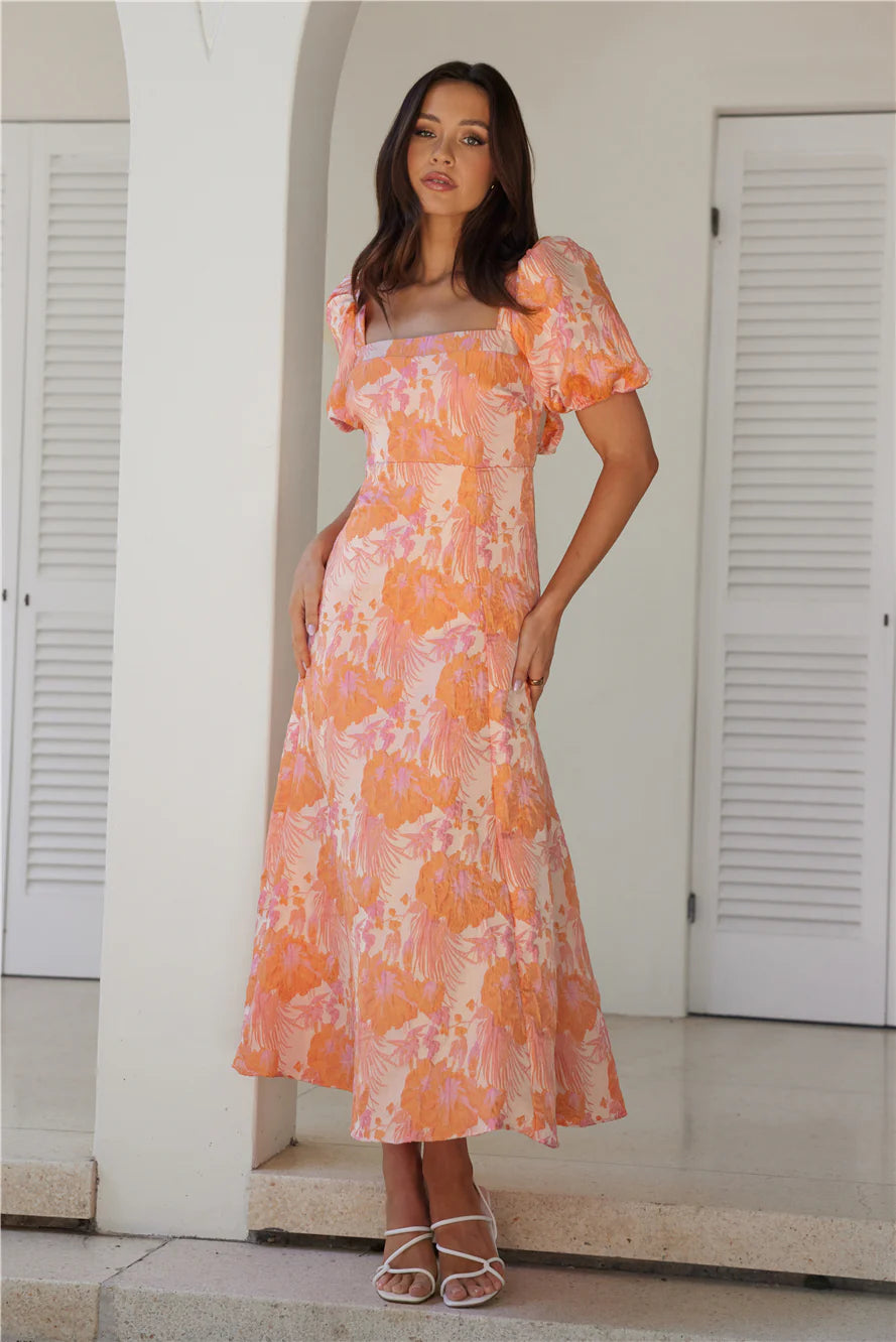 Springtime Calling Midi Dress Pink