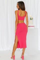 Khloe Midi Dress Hot Pink