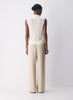 Japanese double satin relaxed wide-leg pull-on pants