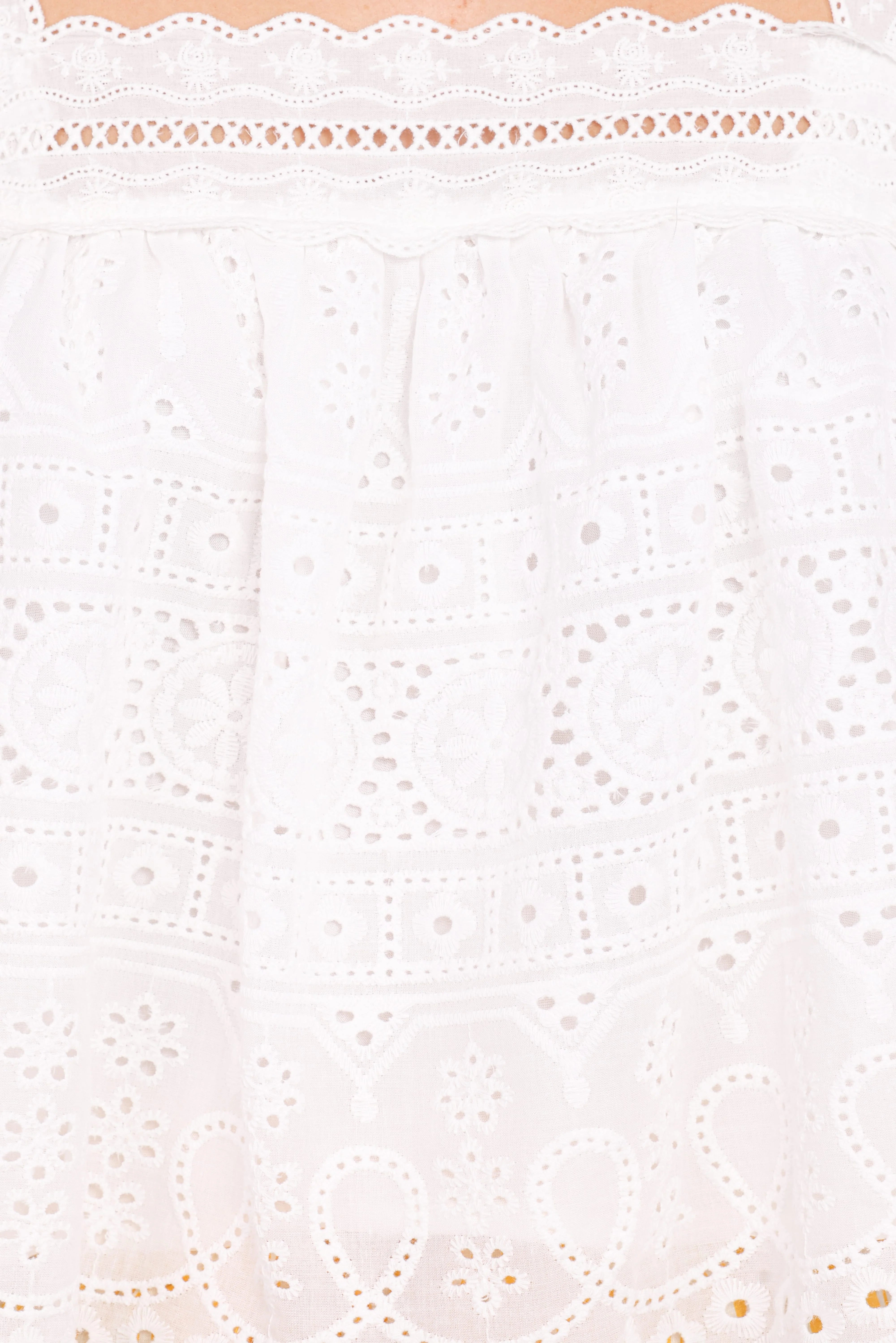 Aideen Eyelet Top - White