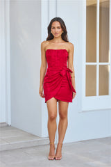 Sizzling Soirées Strapless Mini Dress Red