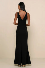 Melora Black Sleeveless Maxi Dress