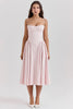 ballerina pink twill corset midi dress