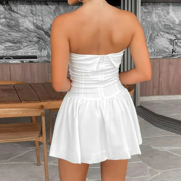Off-Shoulder Sleeveless Casual Midi Dress for Women