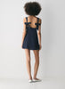 Fit-and-flare micro dress with polka dot pattern
