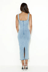 Momentum Maker Midi Dress Light Denim
