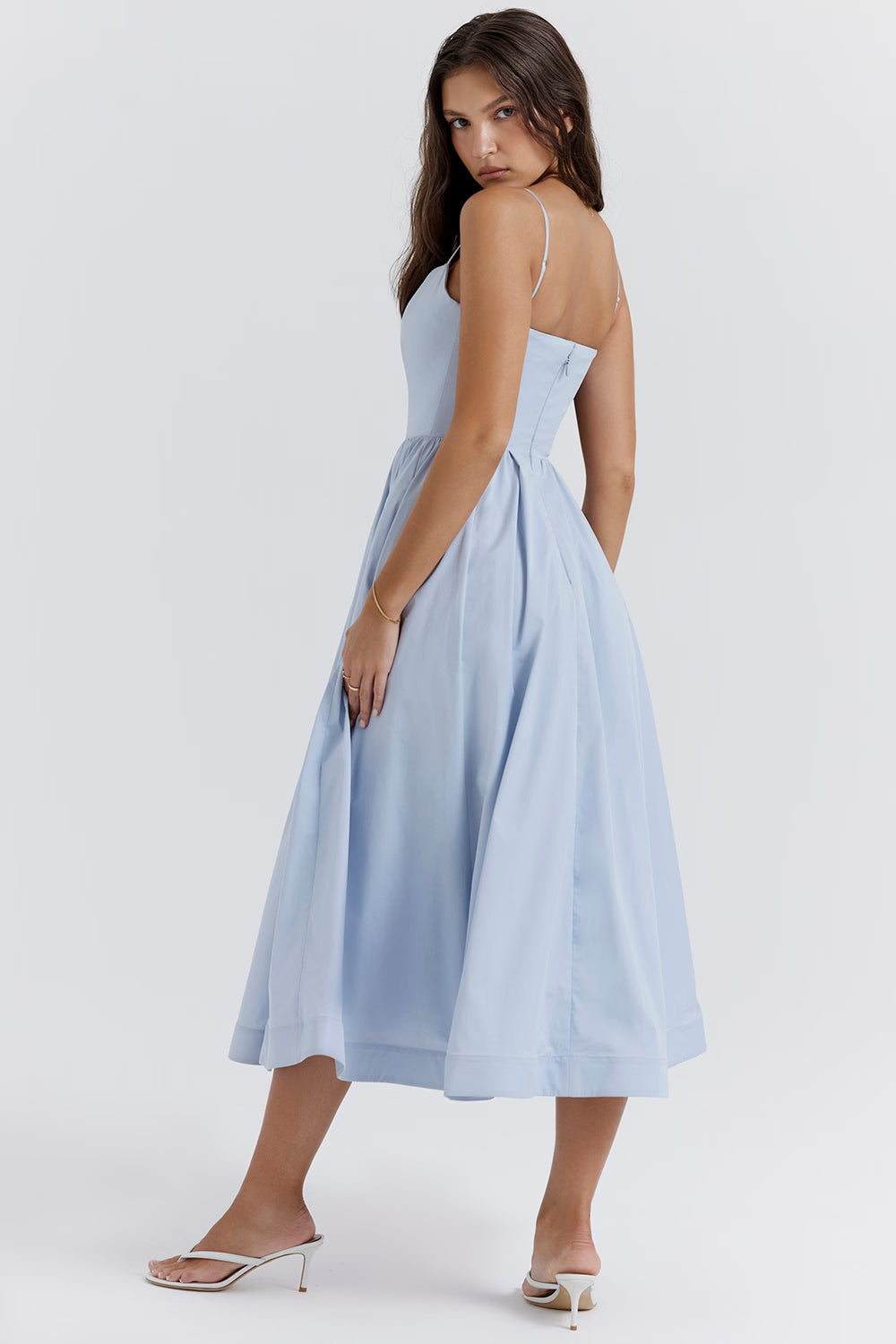 soft blue corset sundress