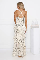 Trends To Come Polka Dot Maxi Dress Cream