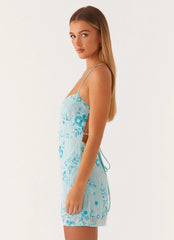 Vietta Sequin Cami Micro Mini Dress - Blue