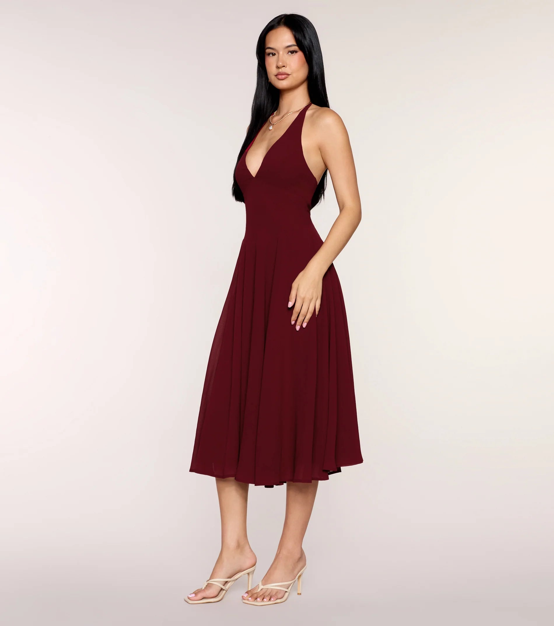 Effortless Grace Chiffon Midi Dress