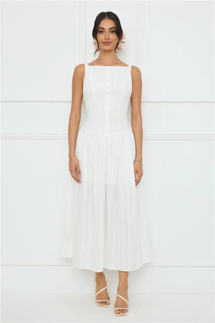 Serene Nights Maxi Dress White