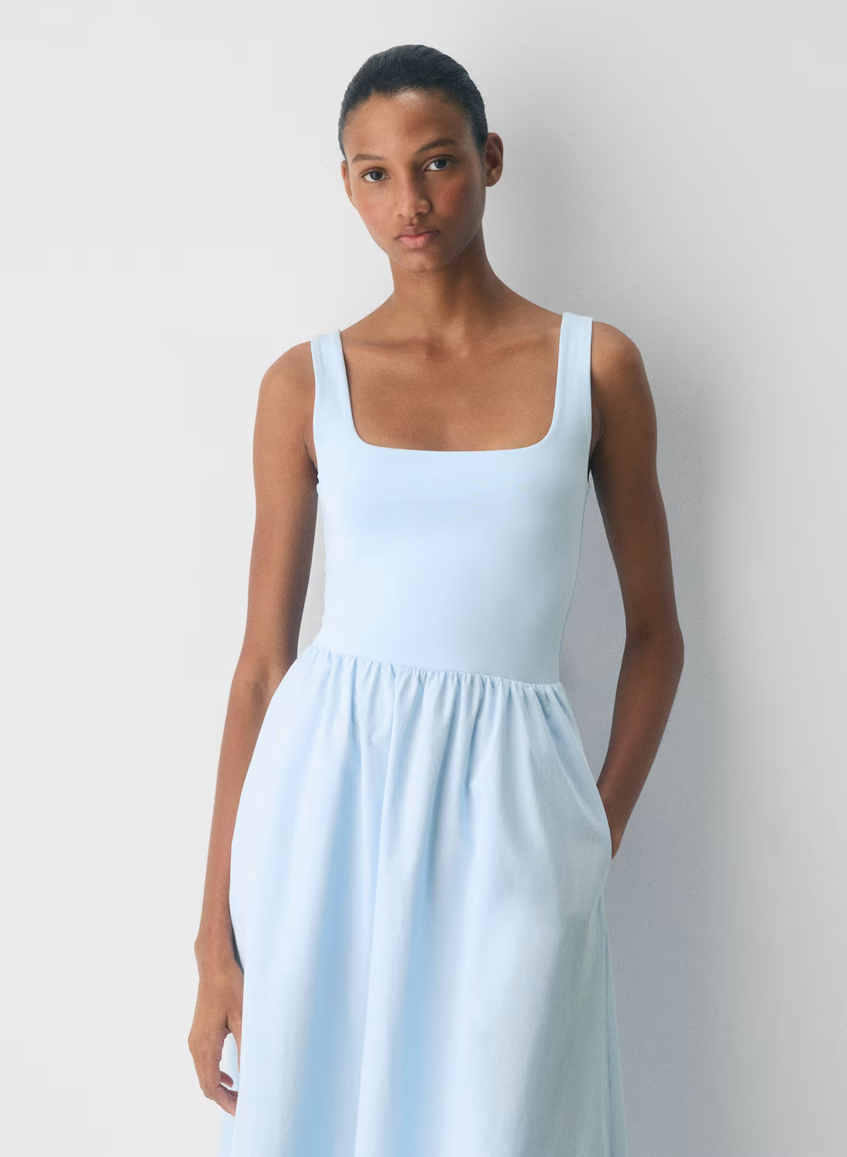 Revive Poplin Dress-Limited Edition — villa blue