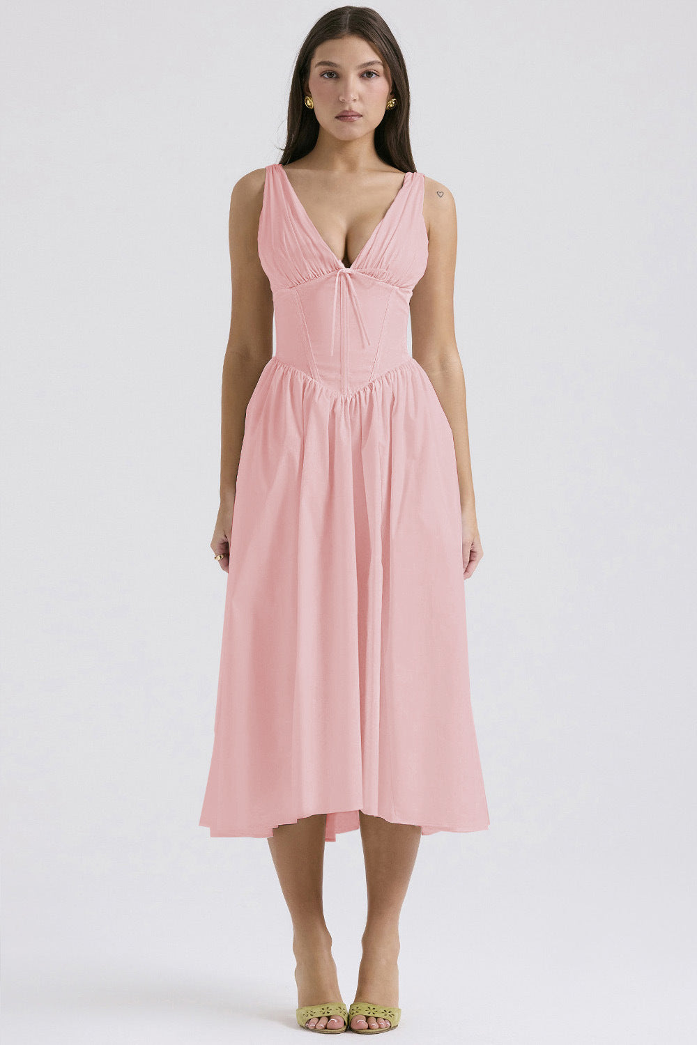 Pink cotton corset sundress