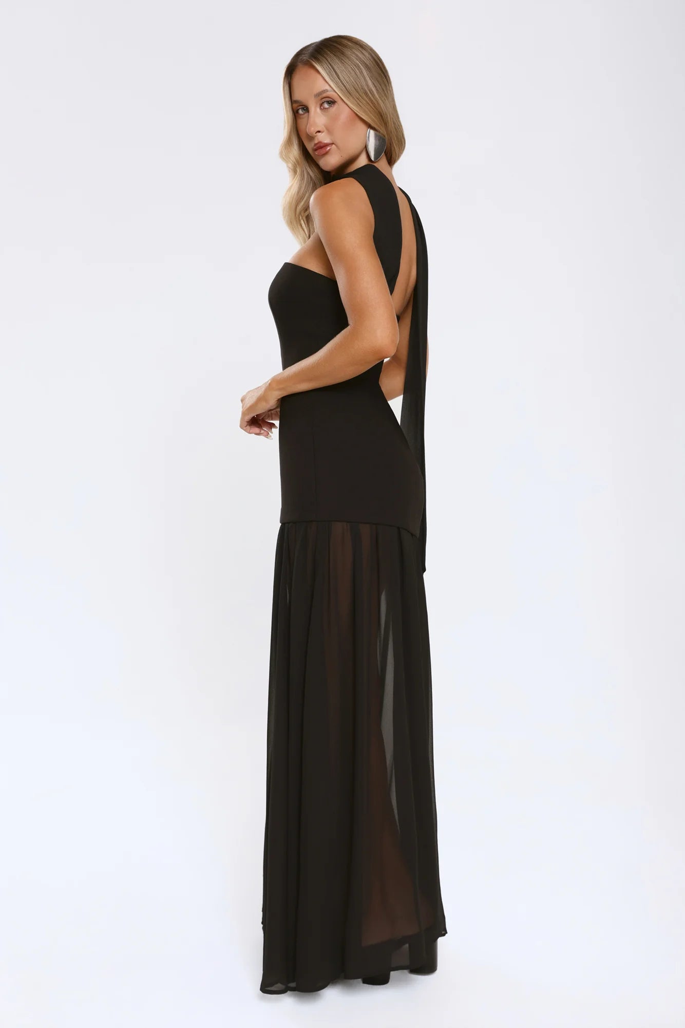 Formal Event Strapless Maxi Dress Black