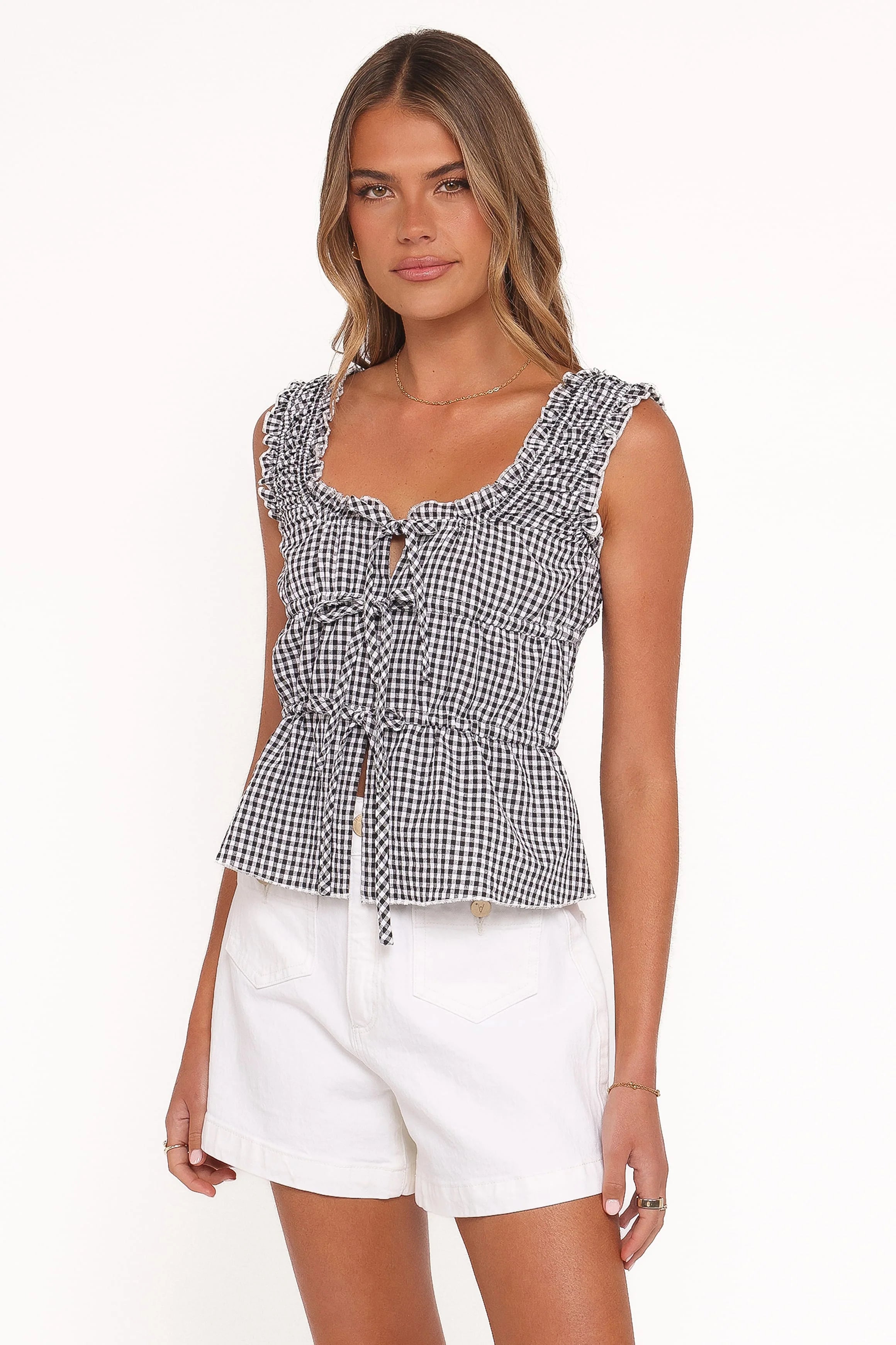 Harper Top - Black Gingham