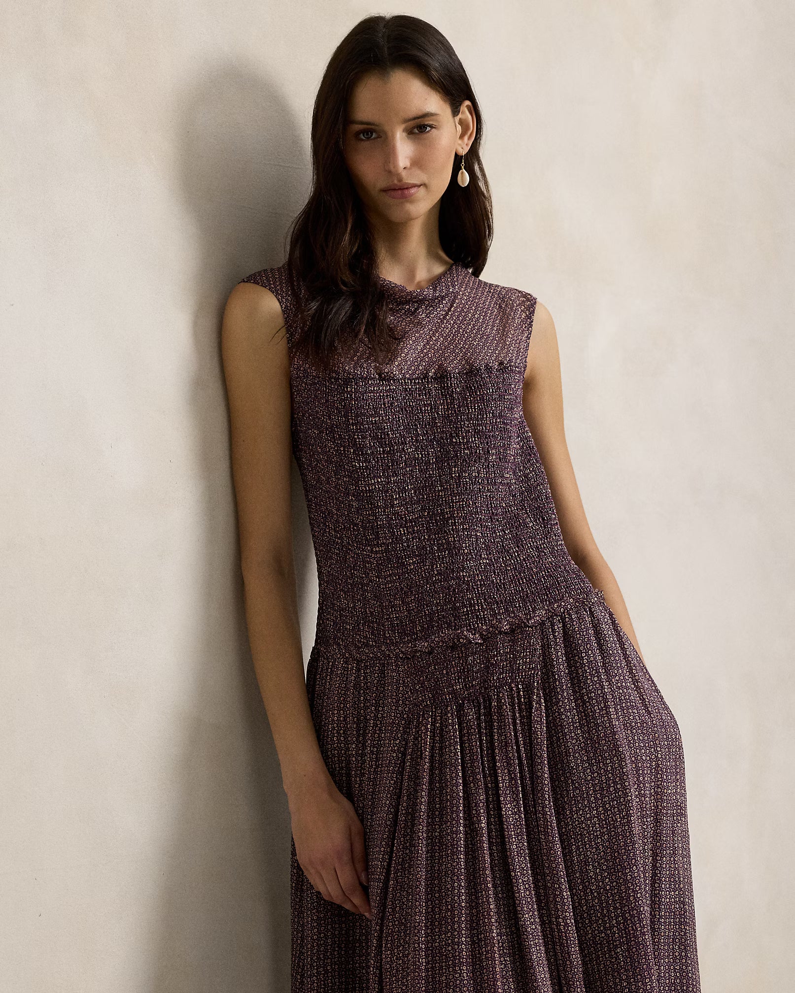 Crinkle Printed Dress
