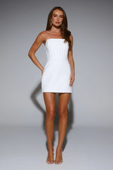 The Corset Strapless Mini Dress White