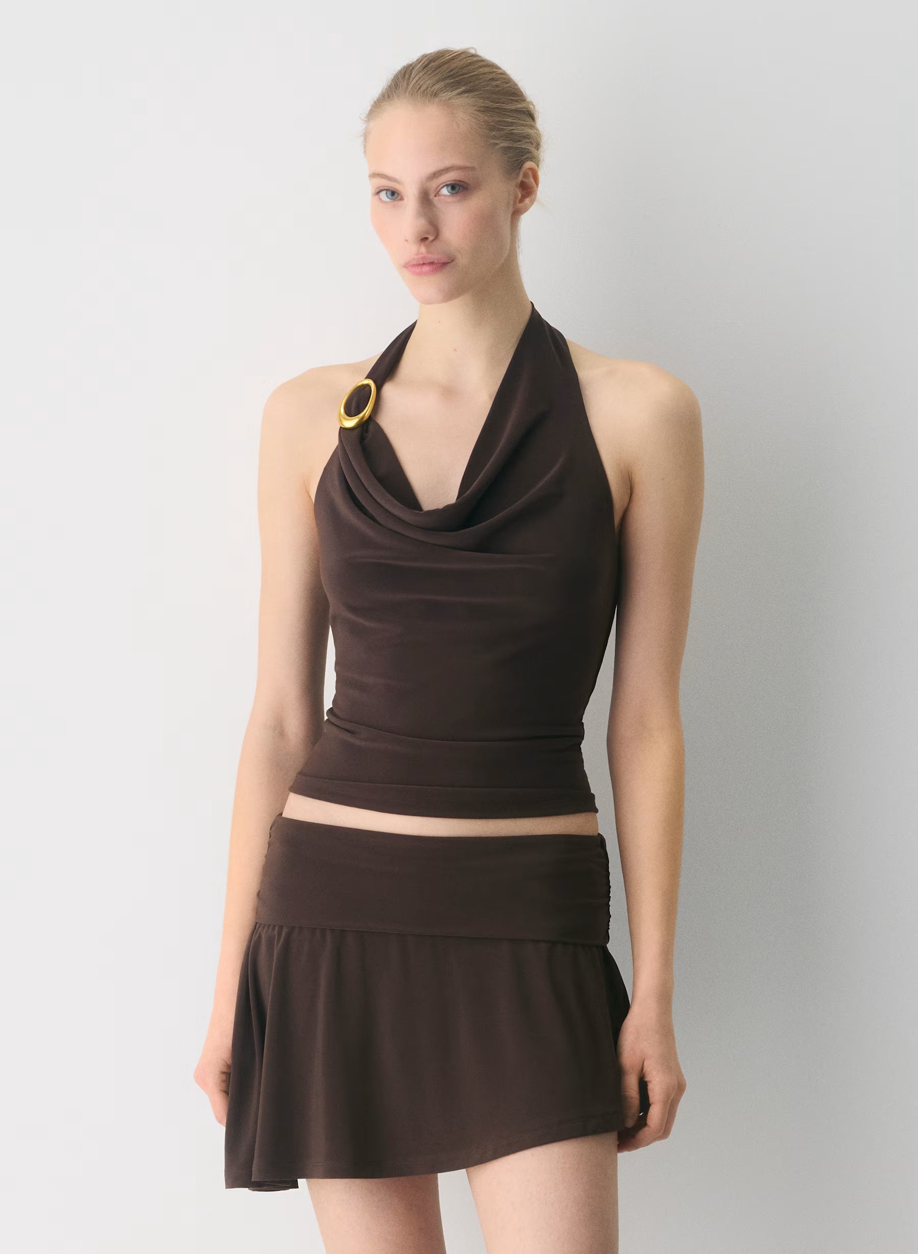 Drapey jersey scoopneck top