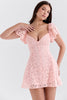 perfectly pink floral lace mini dress