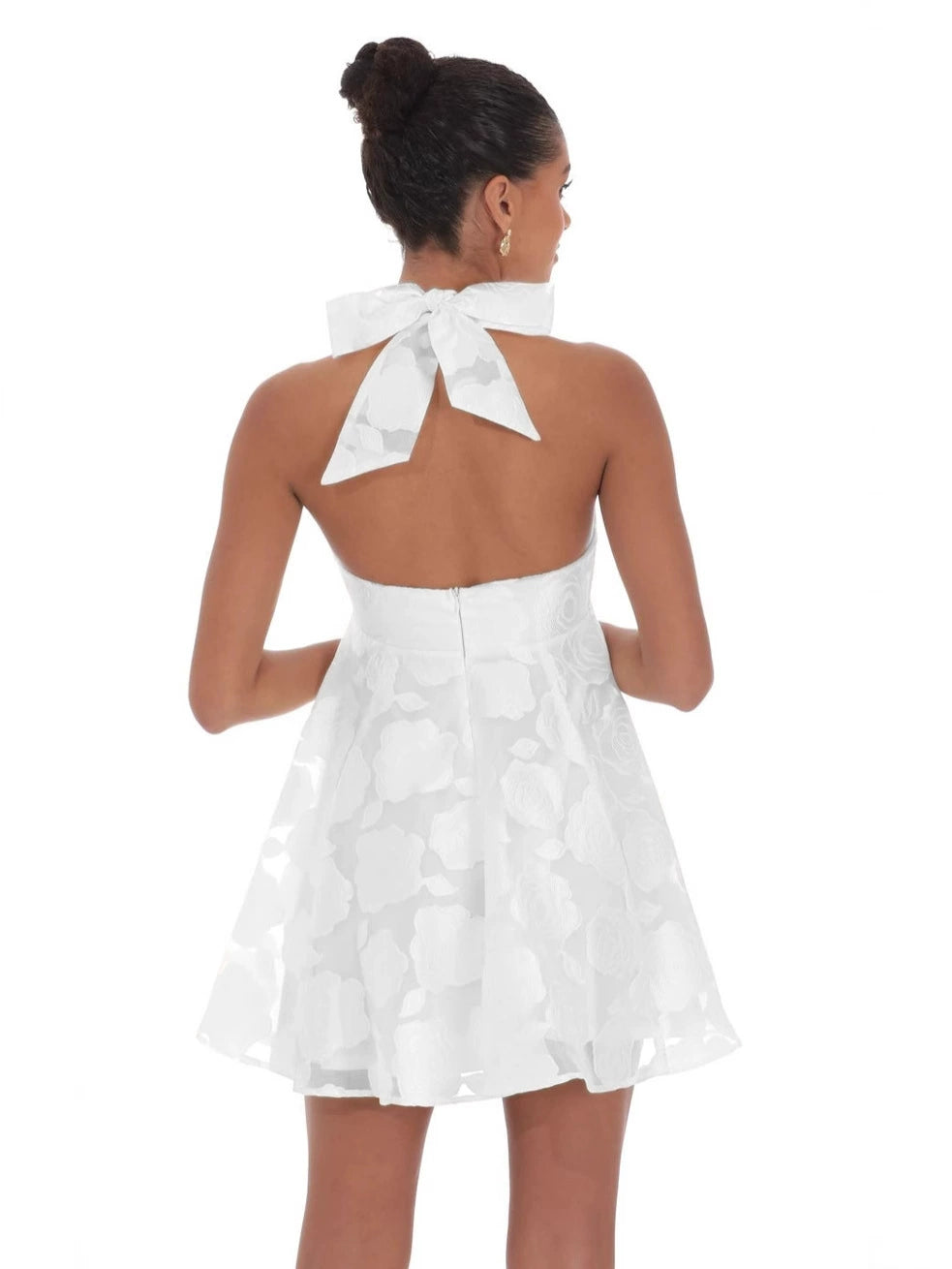 Floral Flare Babydoll Dress in Cream