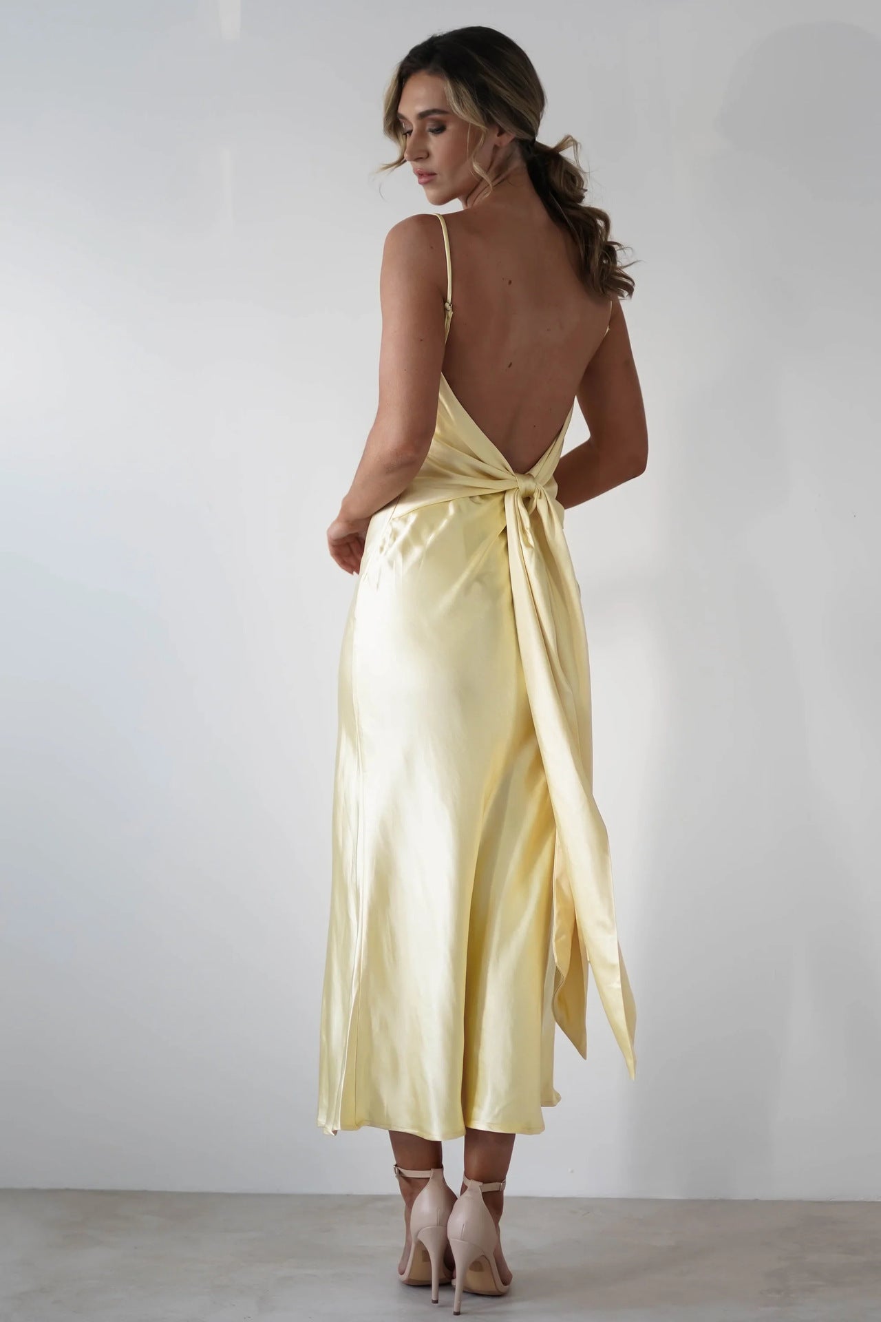 Satin Backless Cami Dress