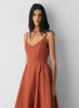 V-neck linen maxi dress