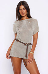 Plans Made Knit Mini Dress Gold