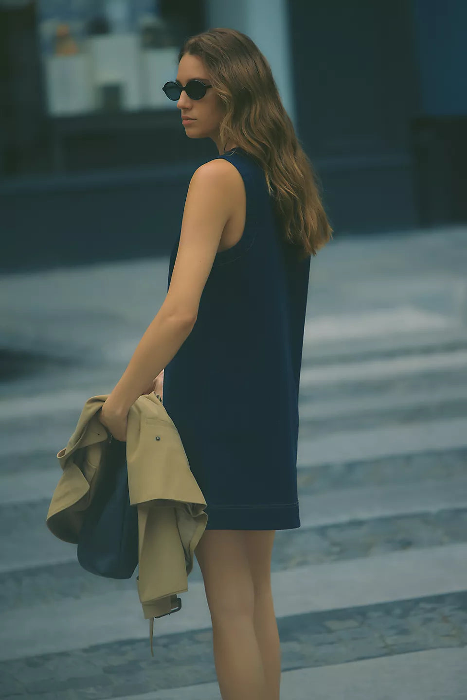 Maeve Emmy Sleeveless Denim Swing Dress