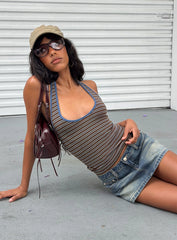 Sugar Talking Halter Top Multi Stripe