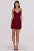 wine hand-beaded embellished mini dress - limited edition