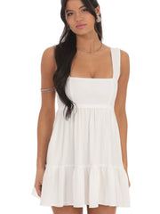 Shimmer Striped Babydoll Dress in Pink