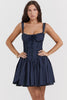 french navy corset mini dress