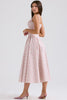 white rosebud print cotton midi sundress