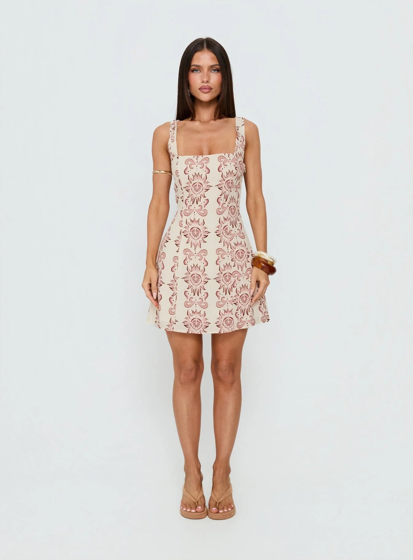 Maris Mini Dress Cream / Pink